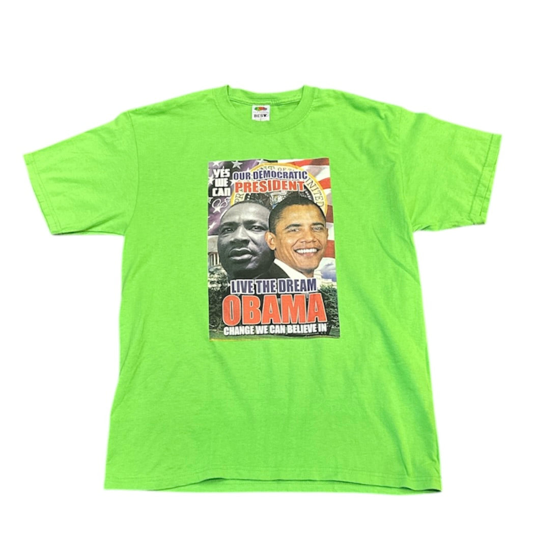 Fruit of the Loom Green Obama Tshirt