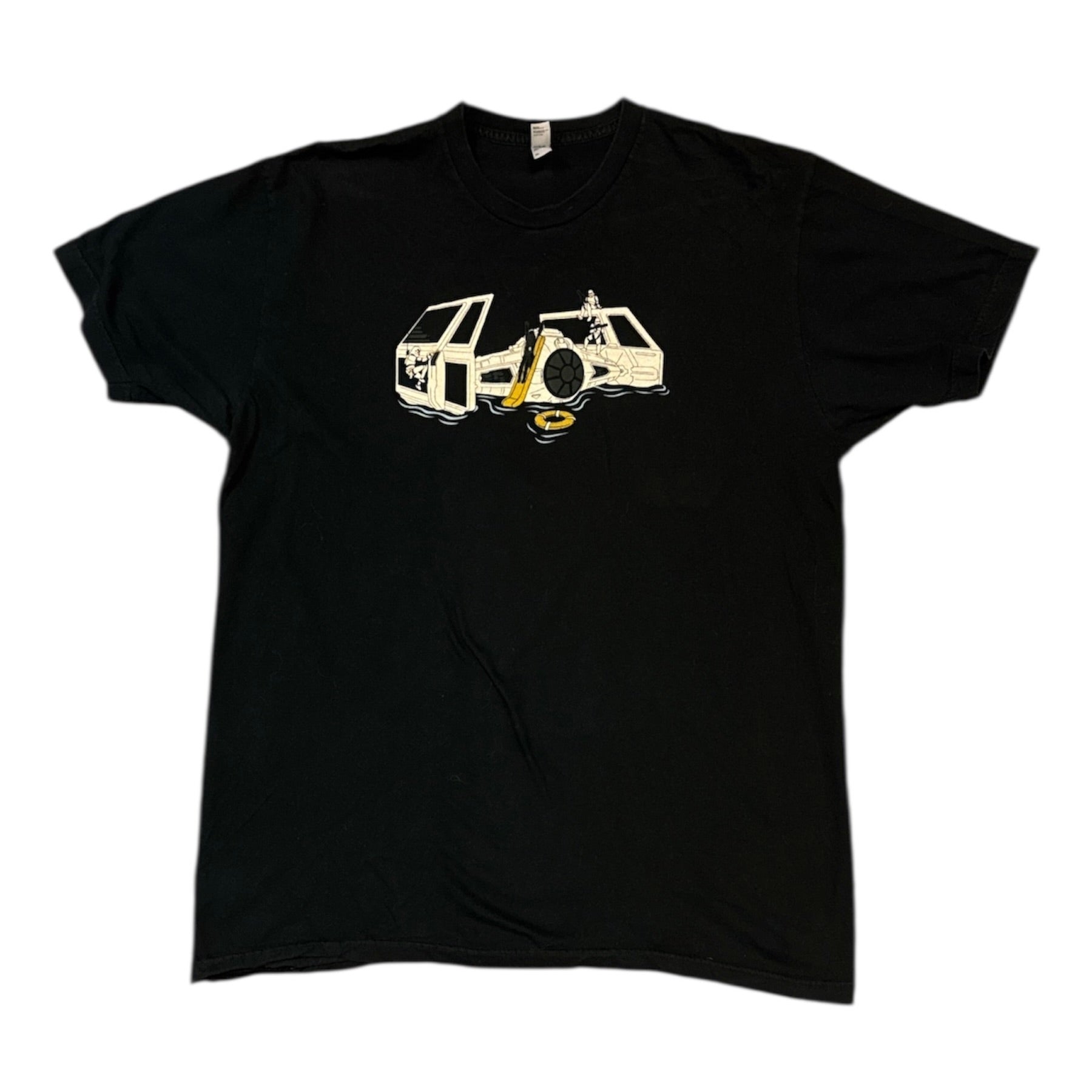 Star Wars Tie Fighter Floating On Water Black Graphic Tshirt