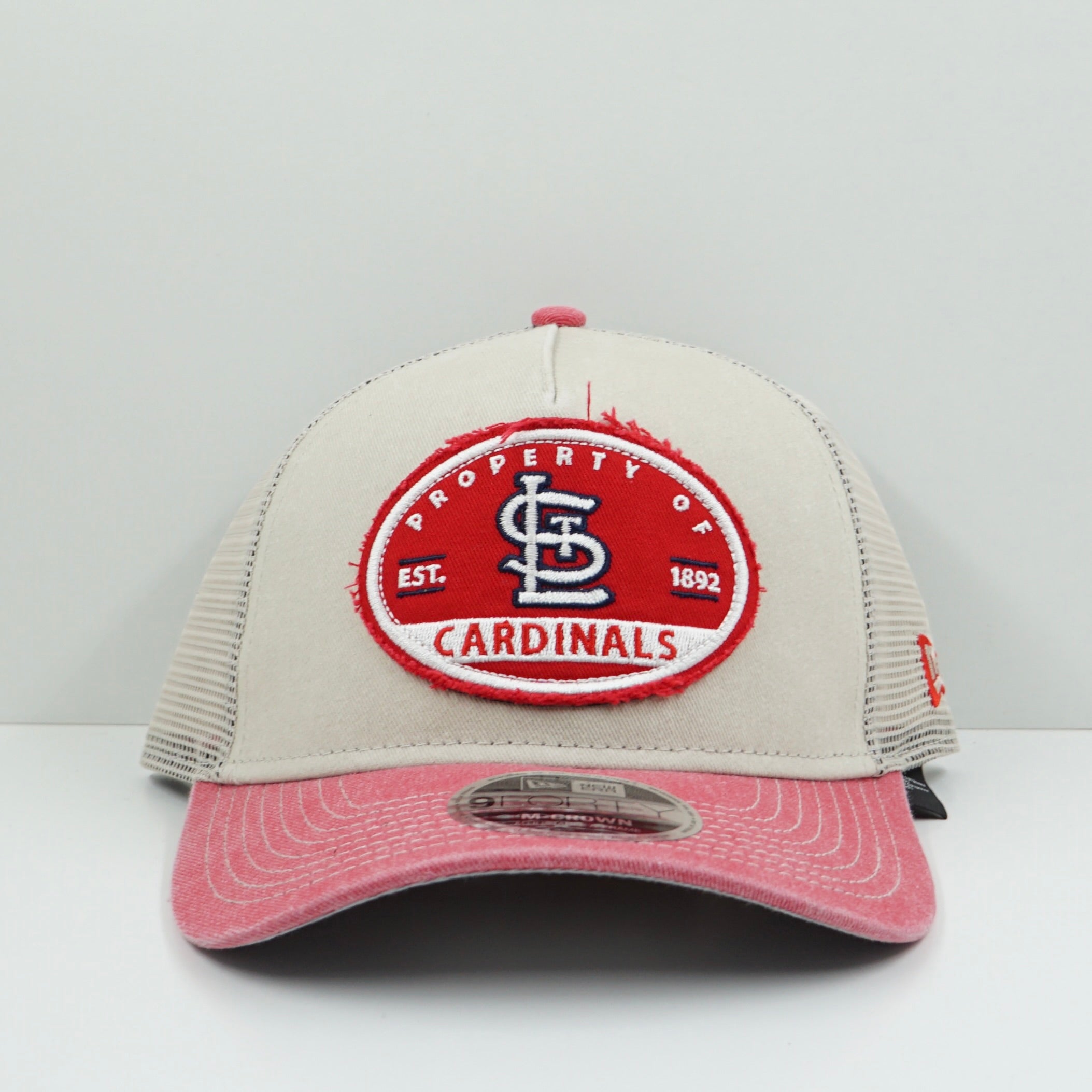 New Era Saint Louis Cardinals Beige Washed Pink M-Crown Snapback Cap