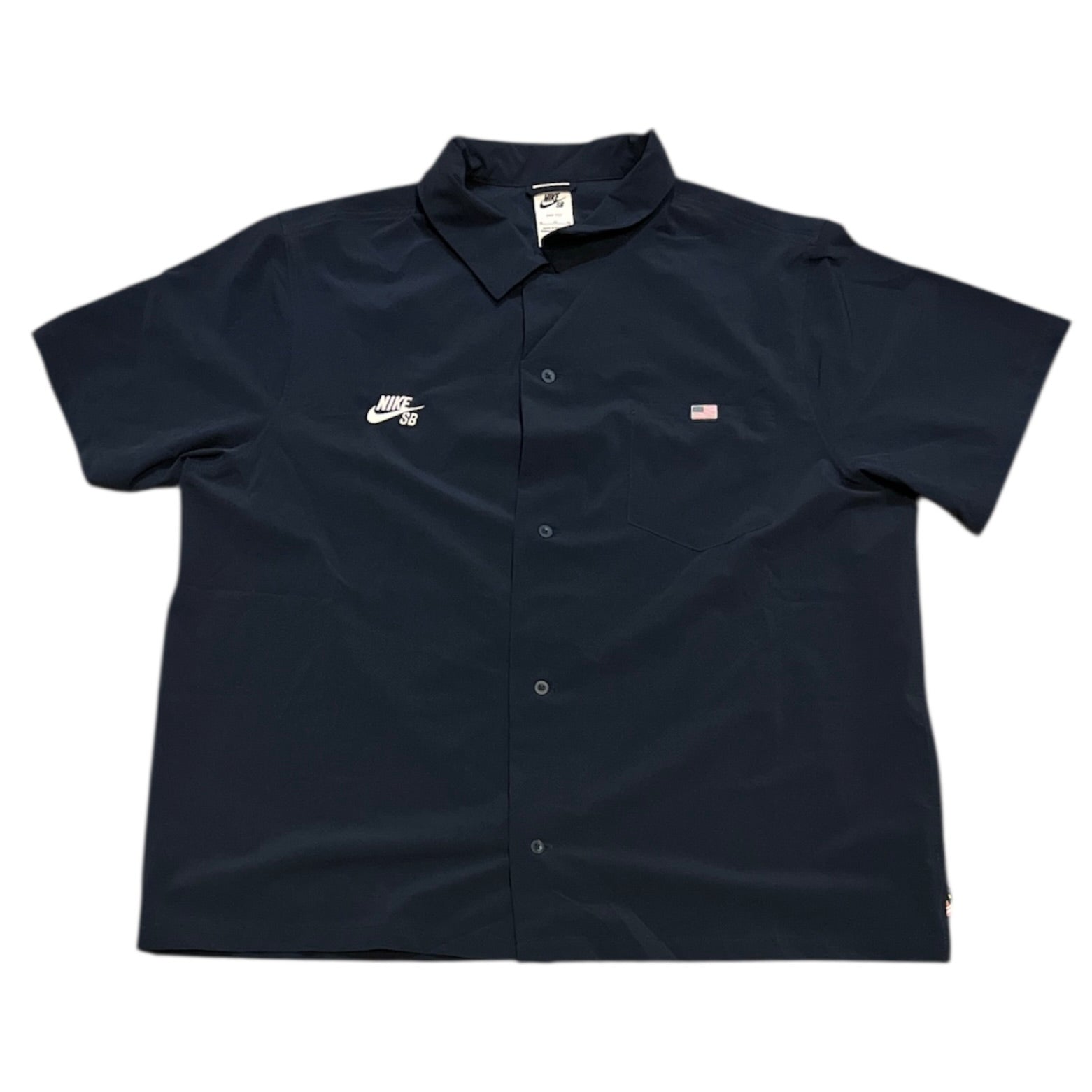 Nike SB Team USA Olympics Obsidian/White Short Sleeve Bowler Shirt
