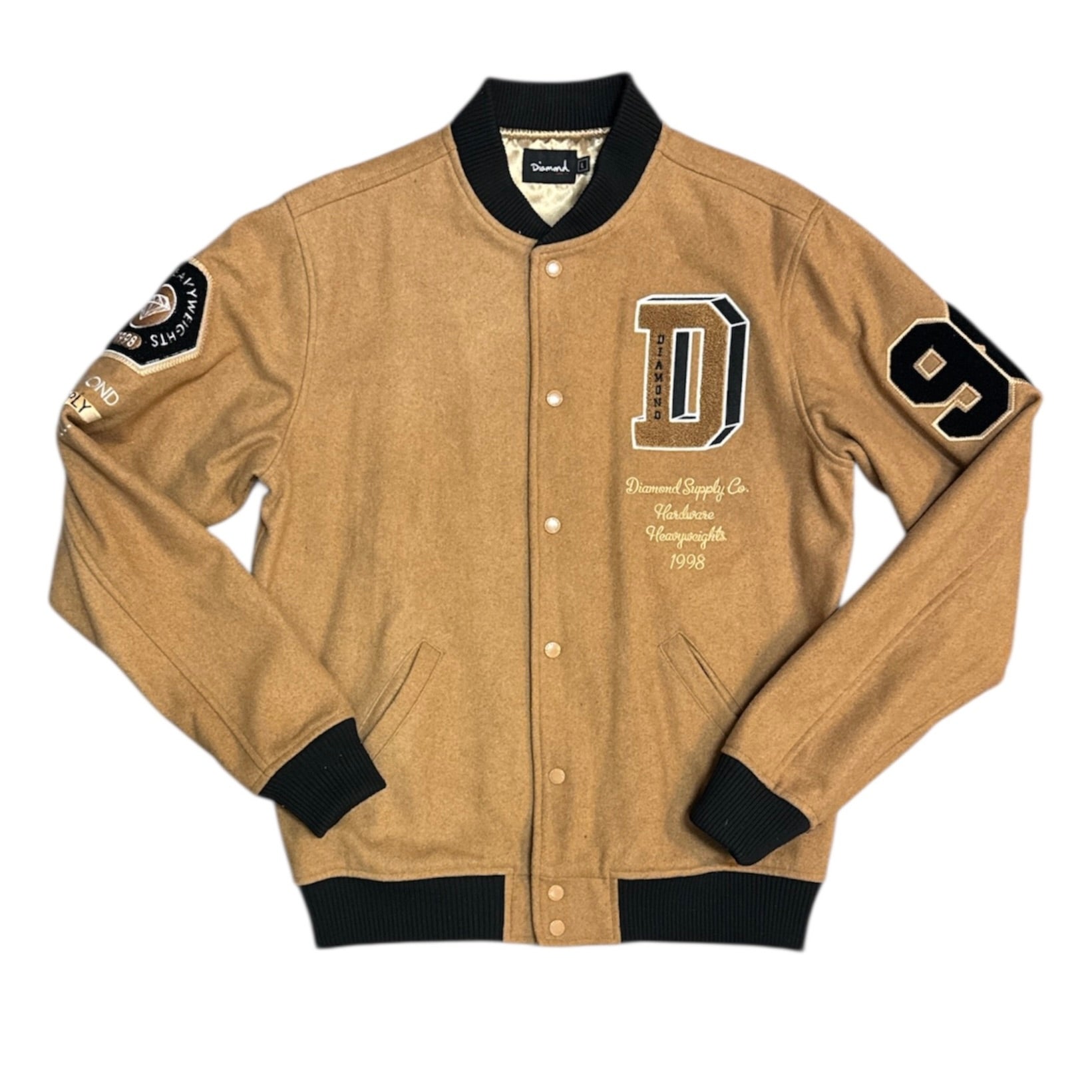 Diamond Supply Co. Tan Wool Varsity Jacket
