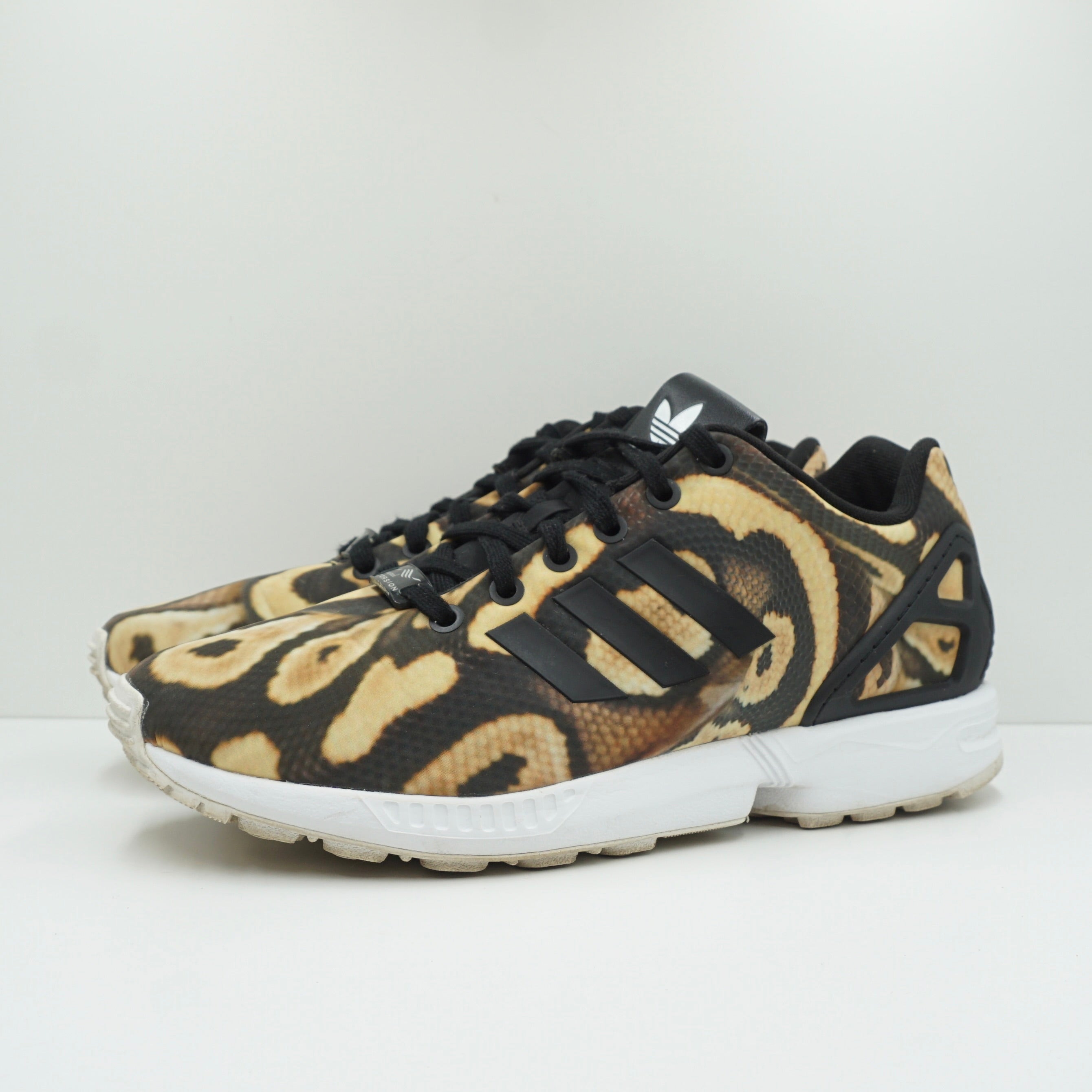 Adidas brown zx flux animal print sneakers hotsell