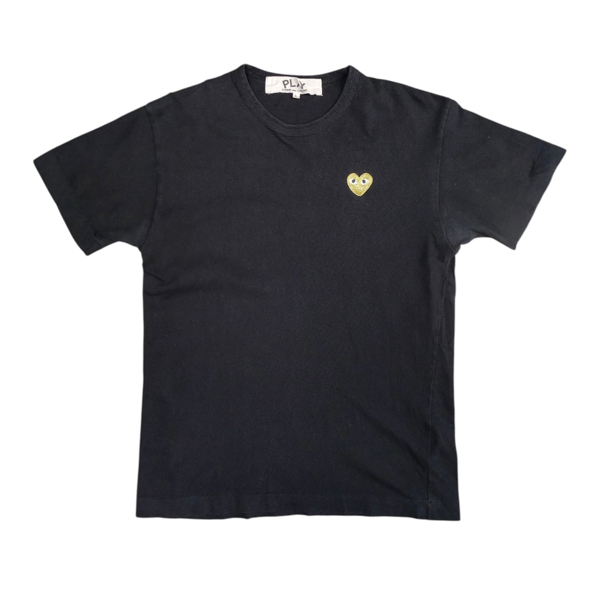 Comme Des Garçons Play Gold Heart Black Tshirt (W)