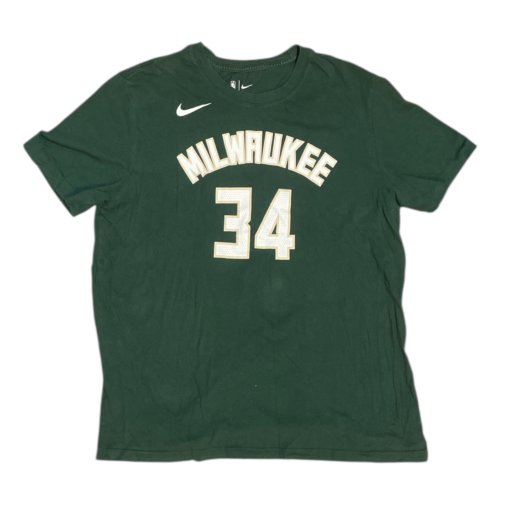 Nike Milwaukee #34 Antetokounmpo Green Tshirt
