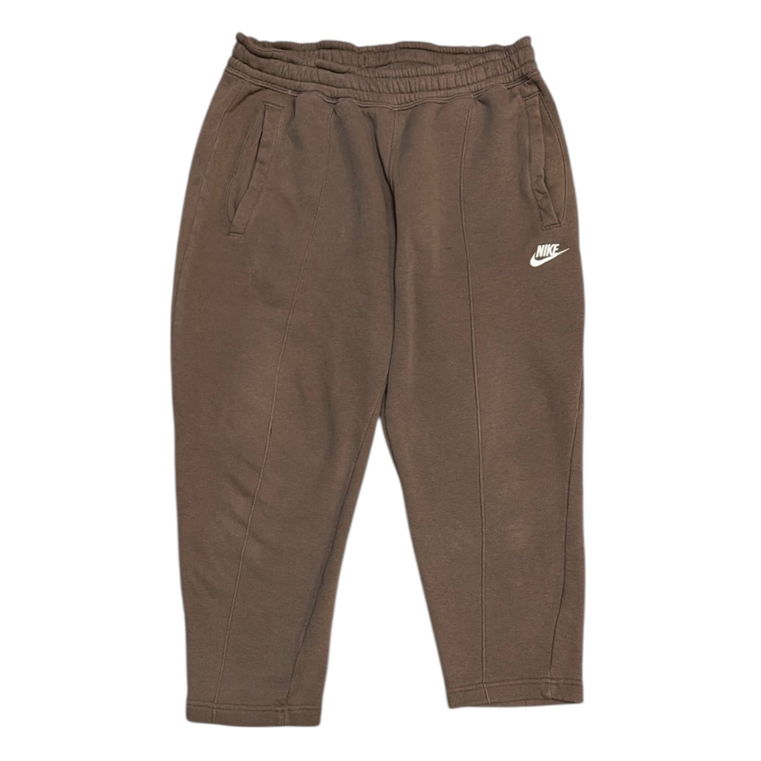 Nike Sportswear Club Cropped Pleated Brown Sweatpants