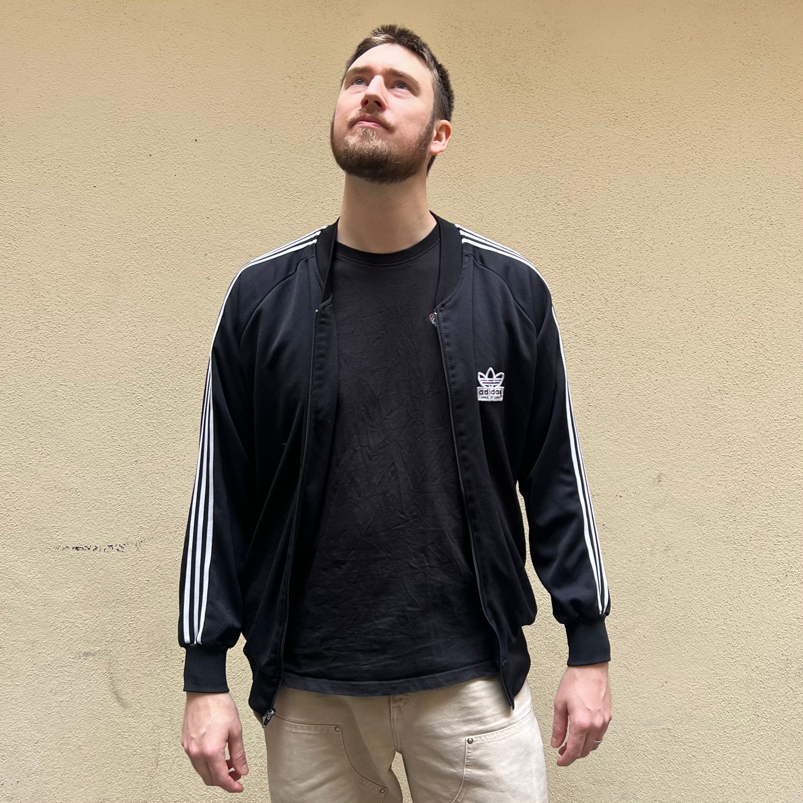 Adidas Black White Made in USA Track Jacket