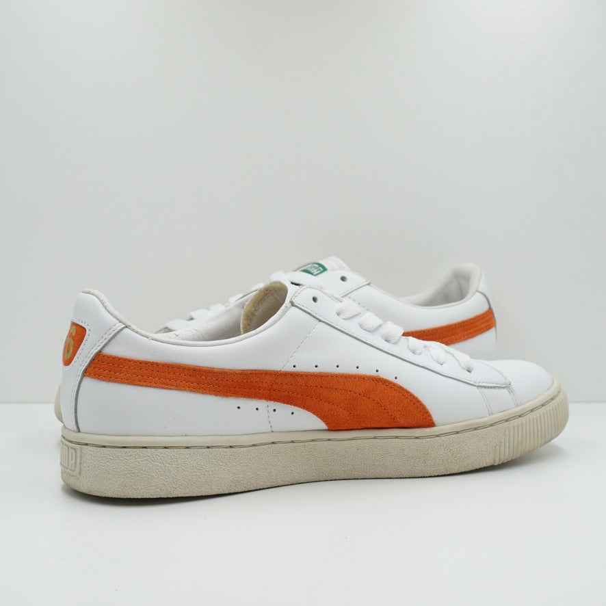 Vintage Puma Basket 68 White Orange