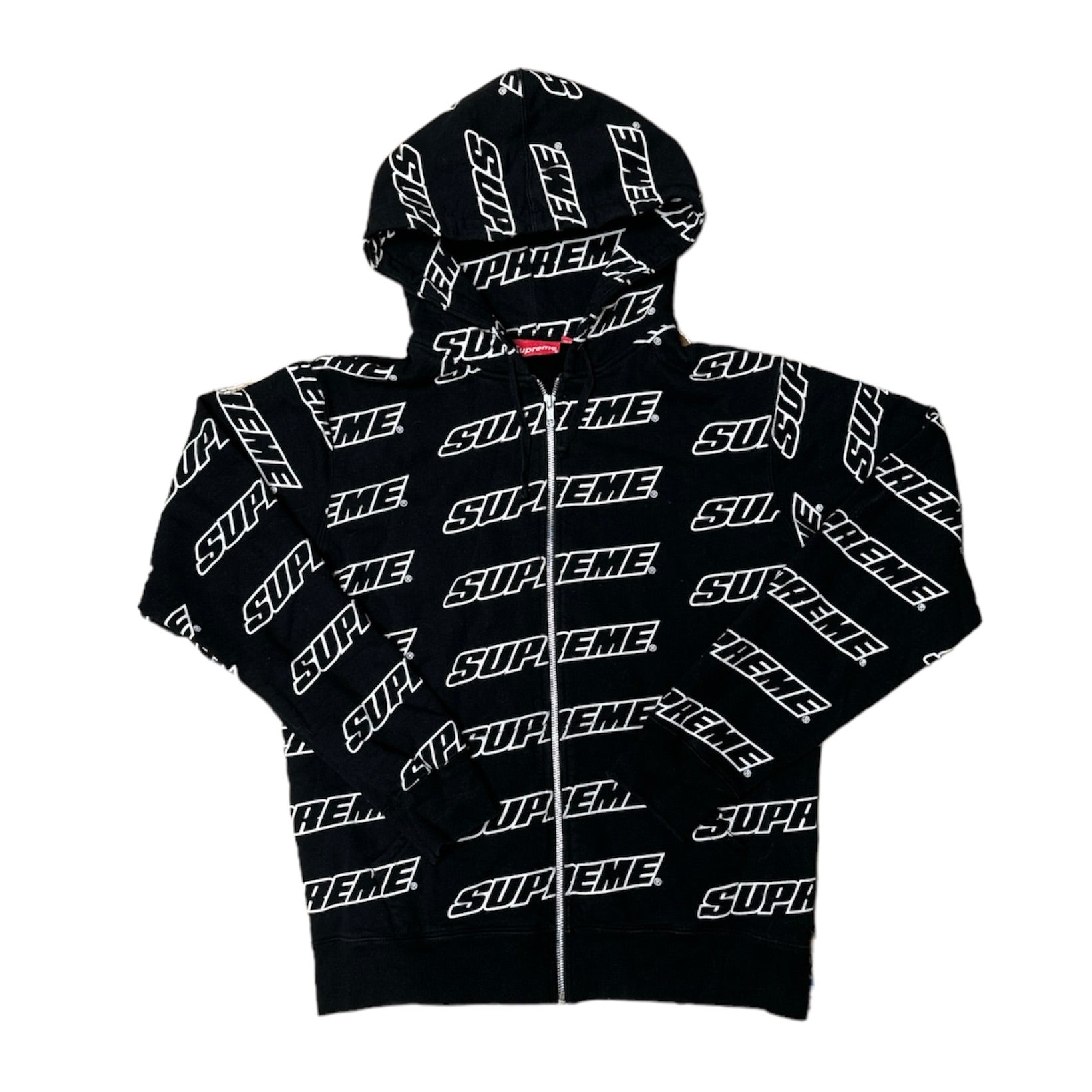 Supreme Repeat Zip Up Hooded Sweatshirt Black