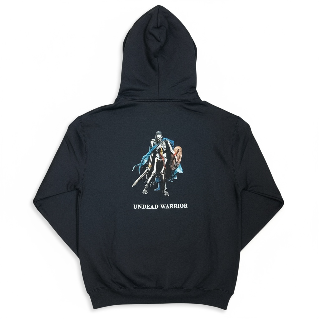 Hockey Undead Warrior Full Zip Black Hoodie