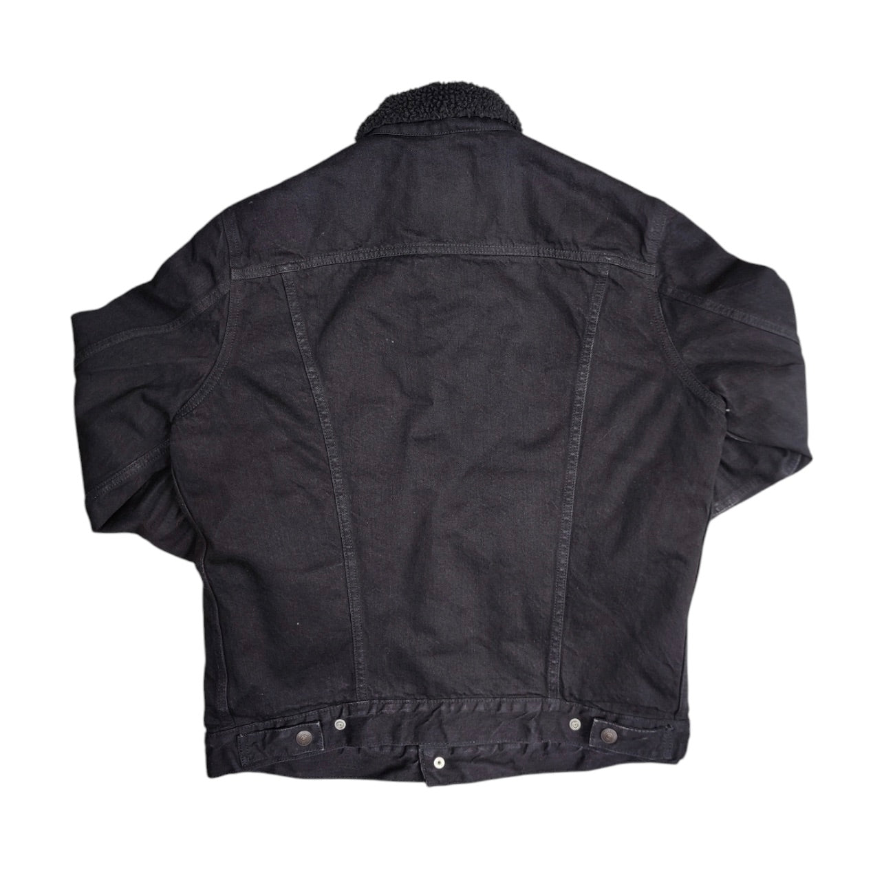 Levis Black Denim Sherpa Trucker Jacket