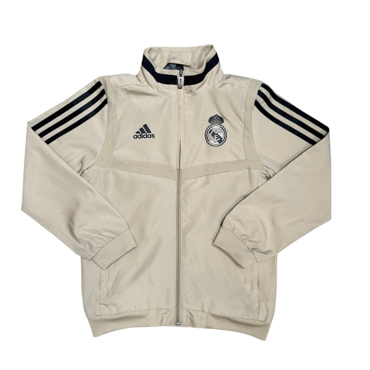 Adidas Real Madrid Beige Black Track Jacket (Youth)