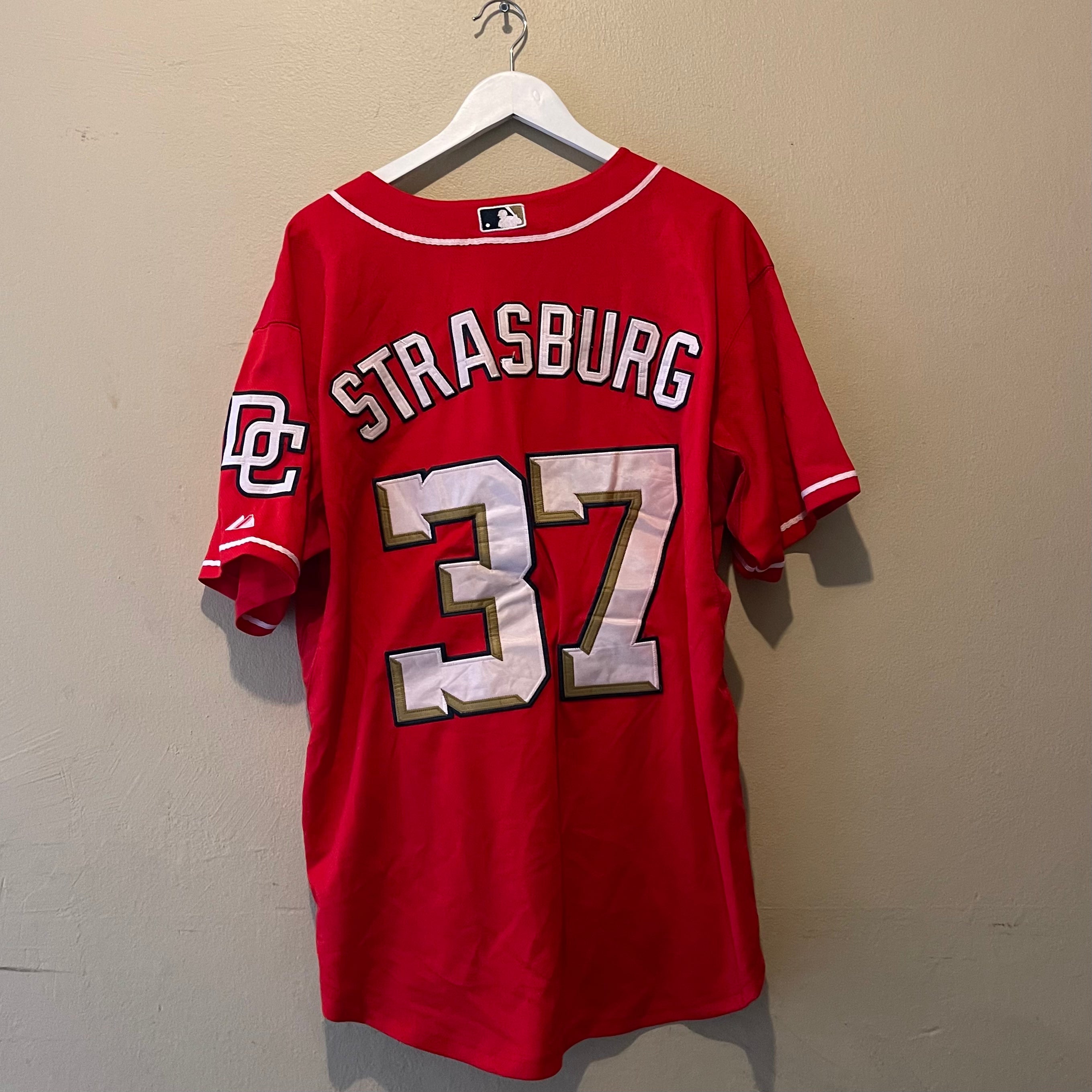 Majestic Washington Nationals Strasburg #37 Red Baseball Jersey