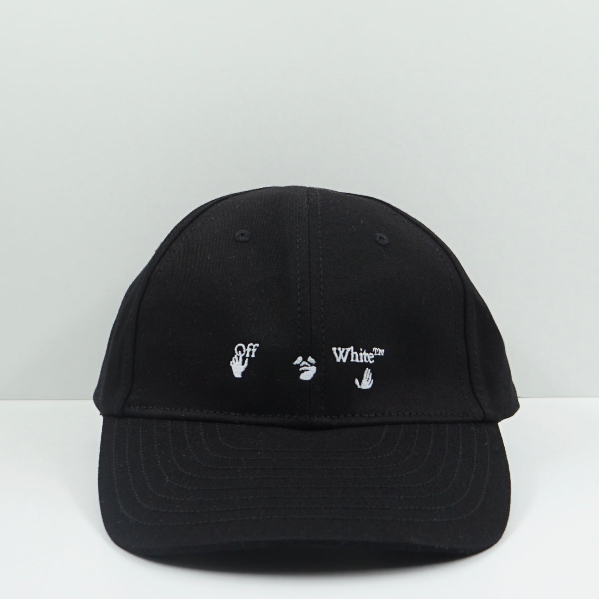 Off-White FW24 Hands Off Logo Hat Black Baseball Fitted Cap