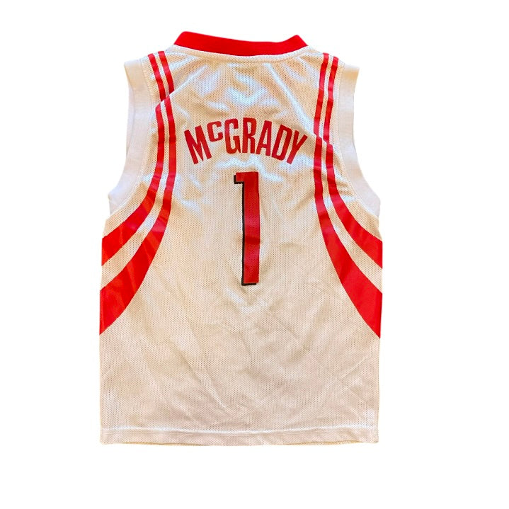 Adidas Huston Rockets Tracy McGrady #1 Silver Red Basketball Jersey (Youth)