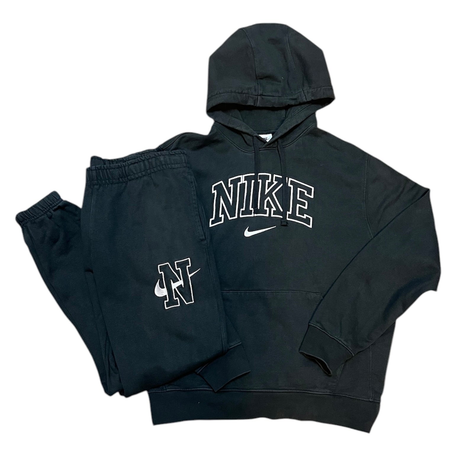 nike hoodie and sweatpants set black