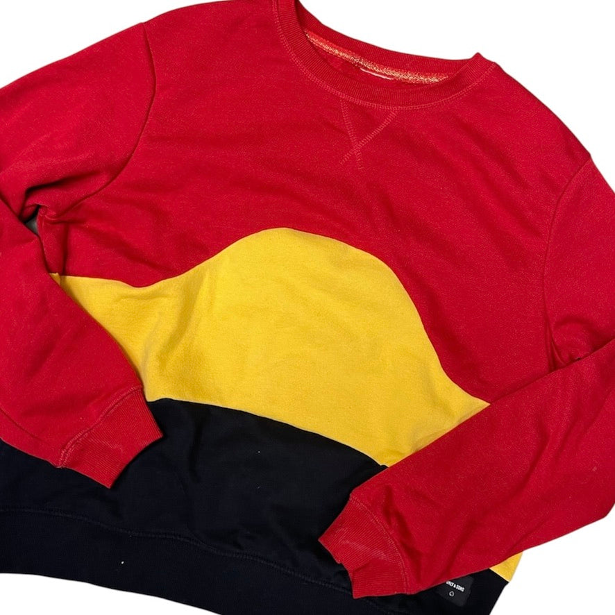 Nice Duds Reworked Red Yellow Black Sweatshirt