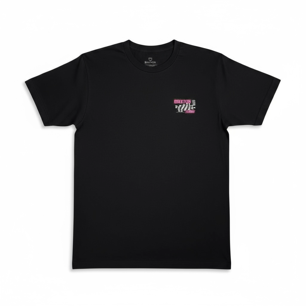 Brixton Neon Finish Line Black Tshirt