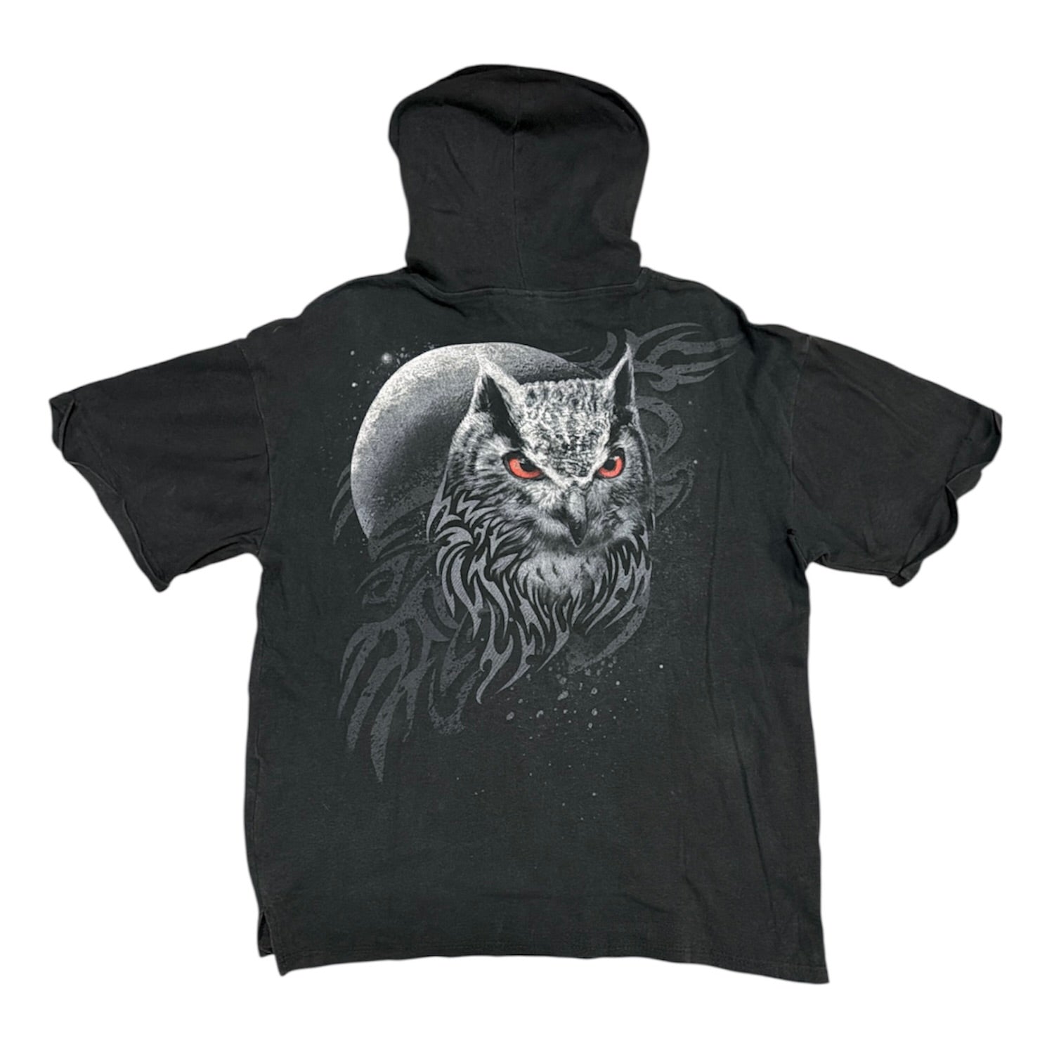Spiral Owl Wings Of Wisdom Black Hooded Tshirt