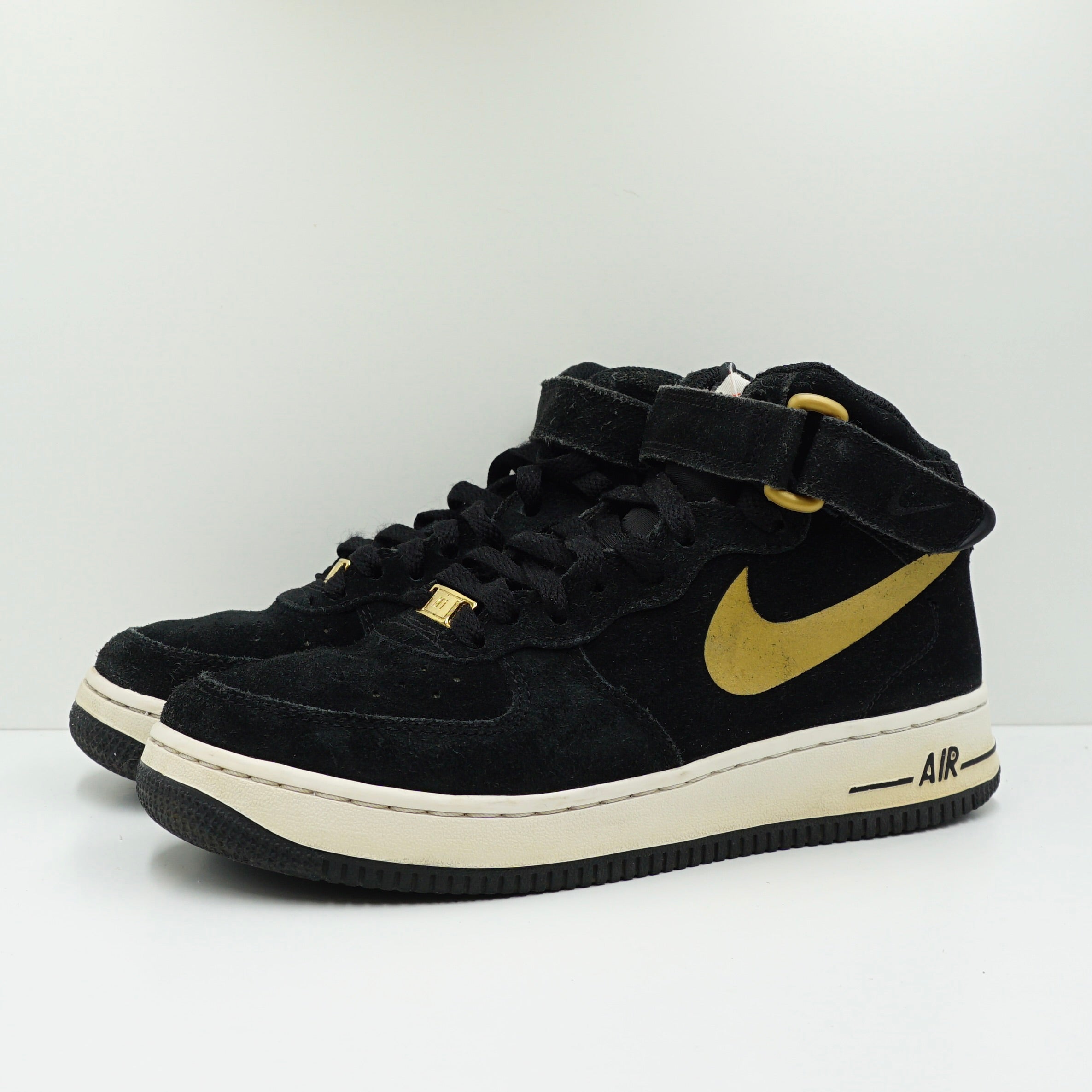 Nike Air Force 1 Mid Black Gold (GS)