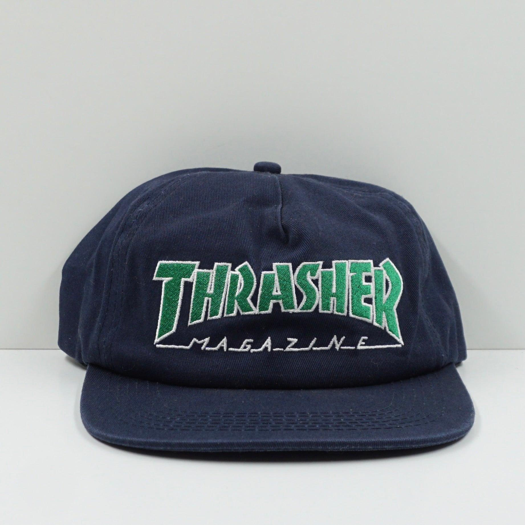 Thrasher Logo Navy Green Cap