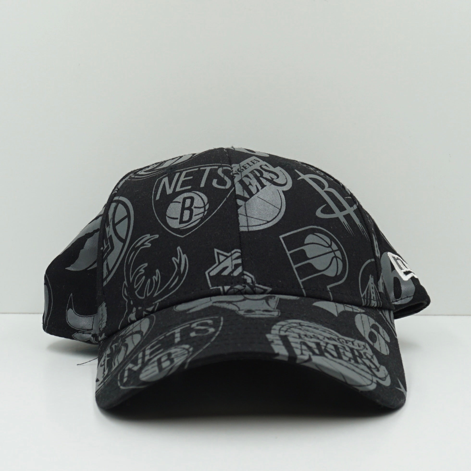 New Era NBA Multi Logo Black Grey Adjustable Cap