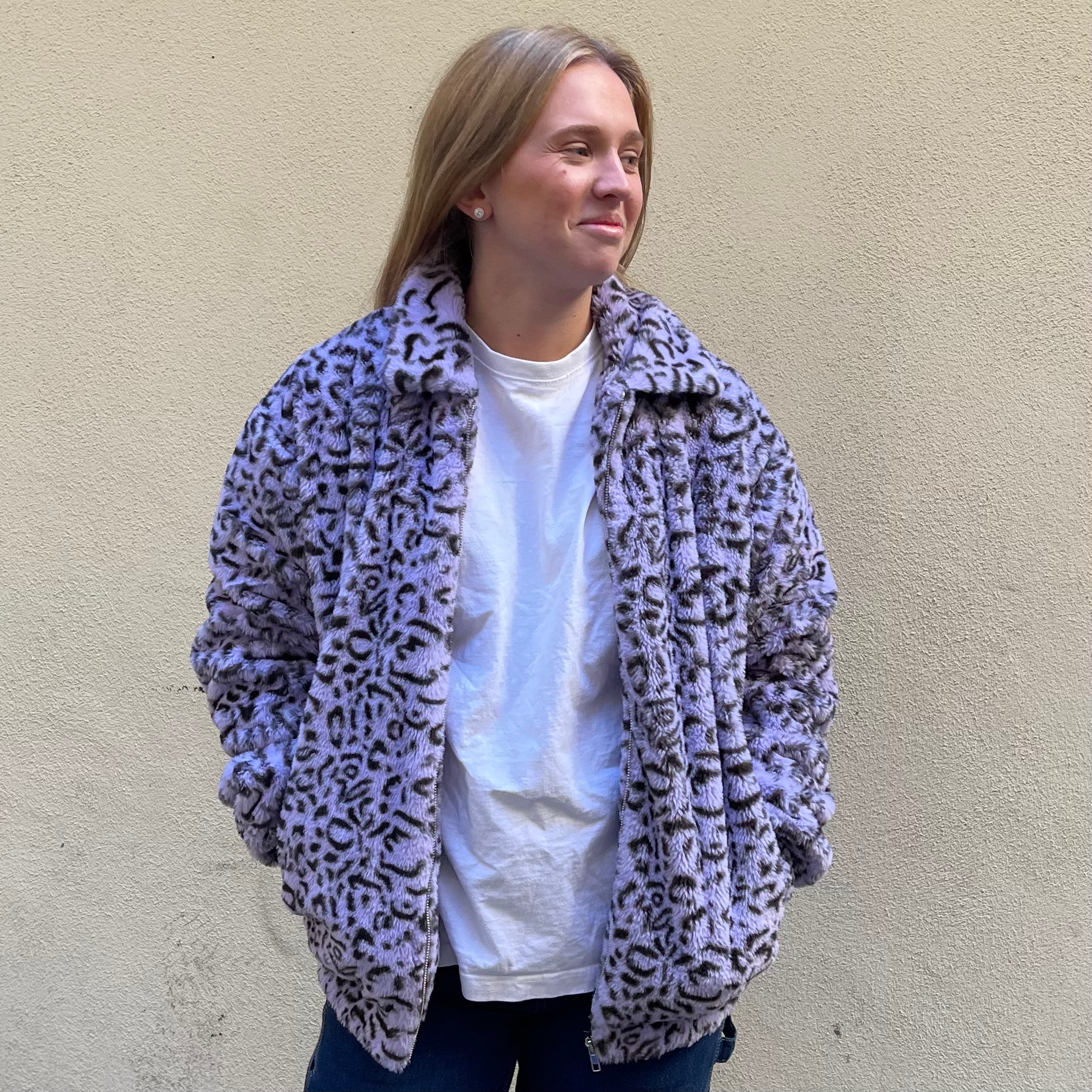 Sweet Sktbs Leopard Print Faux Fur Jacket