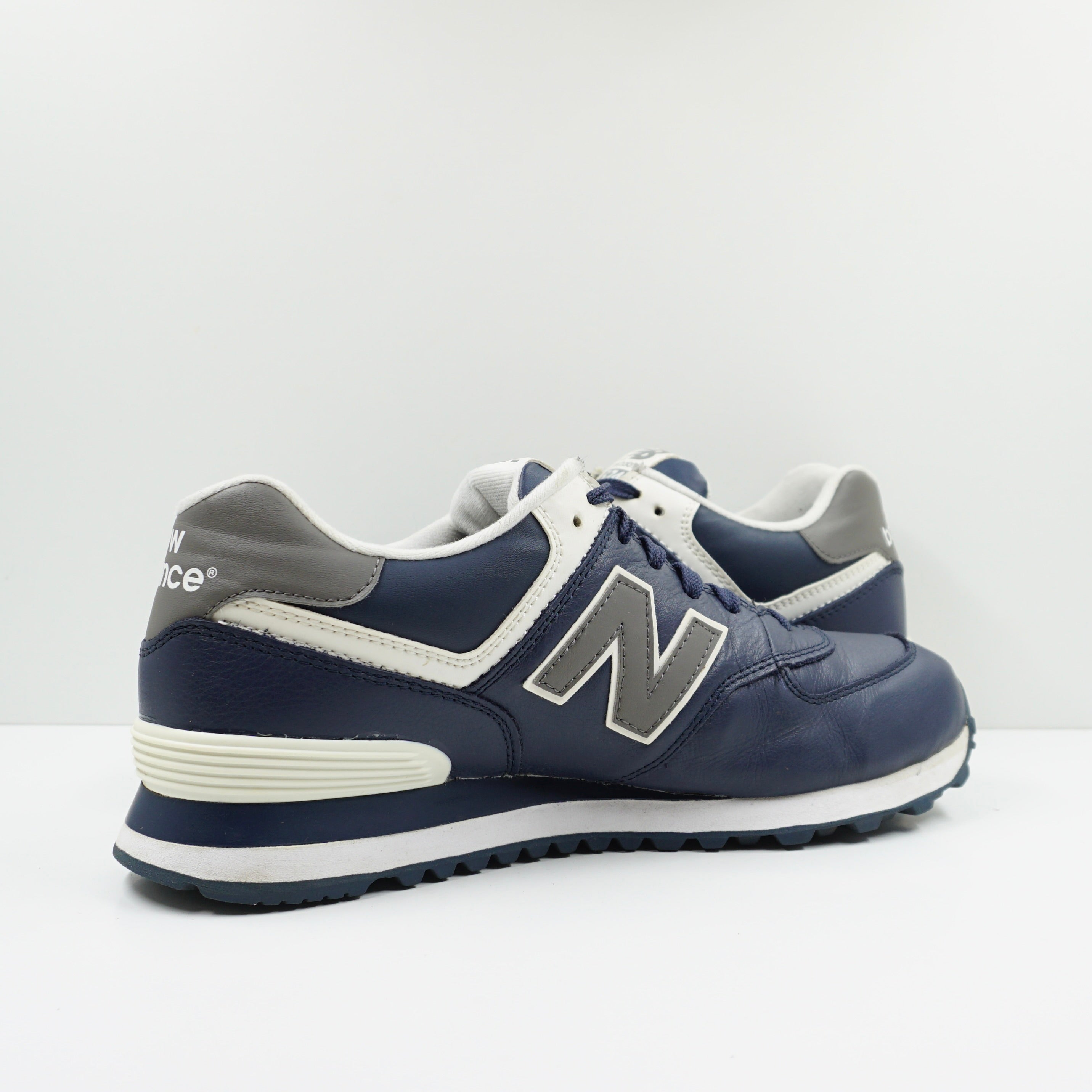 New Balance 574 Leather Navy Grey