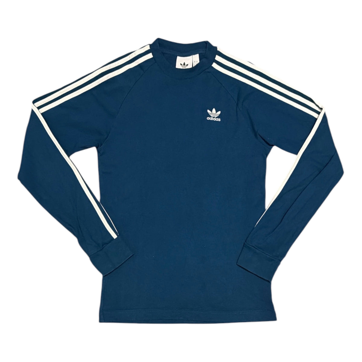 Adidas 3 Striped Navy Long Sleeve Tshirt