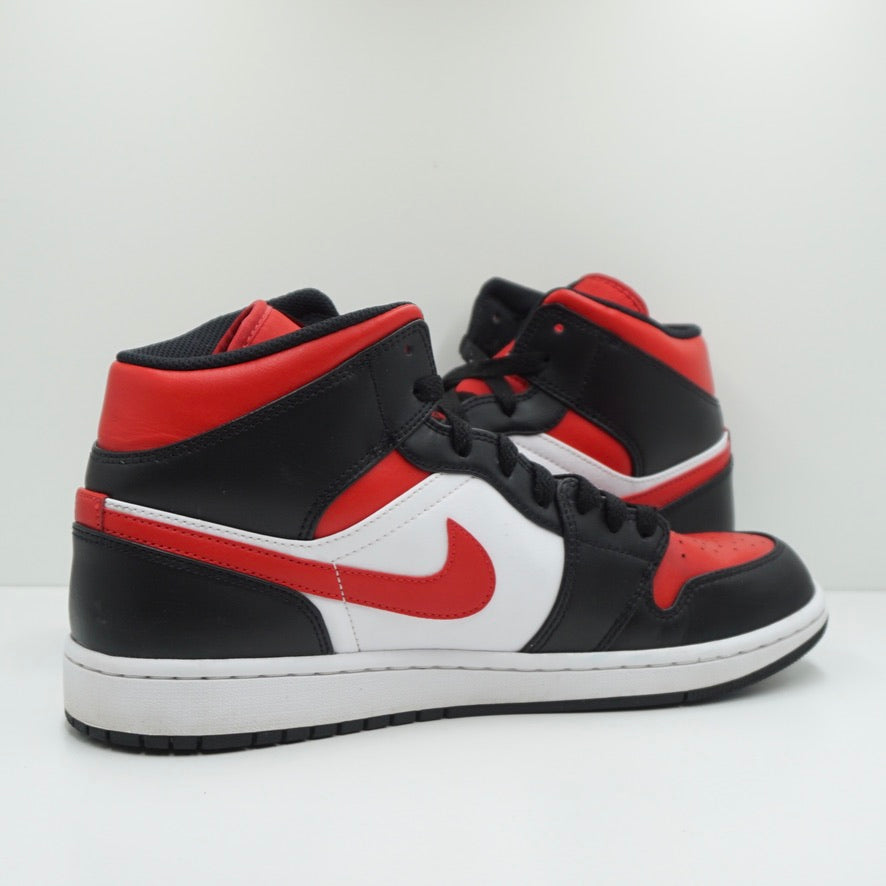 Jordan 1 Mid White Black Red (2022)