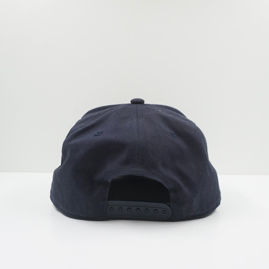 Carhartt Navy Leather Logo Snapback Cap