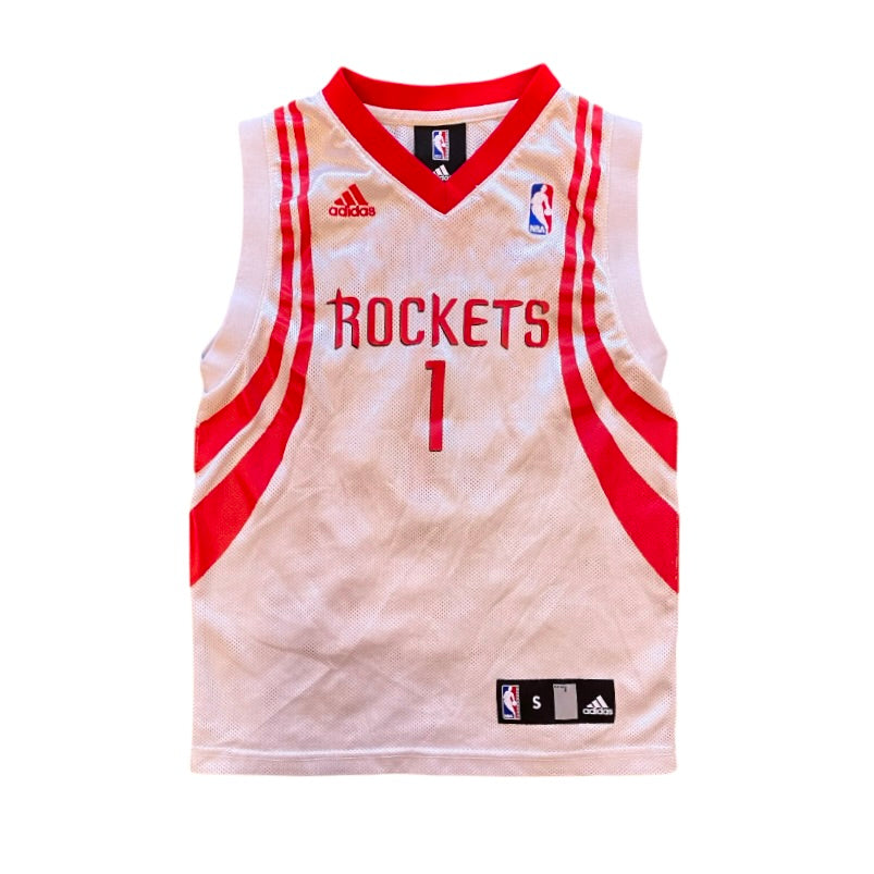 Adidas Huston Rockets Tracy McGrady #1 Silver Red Basketball Jersey (Youth)