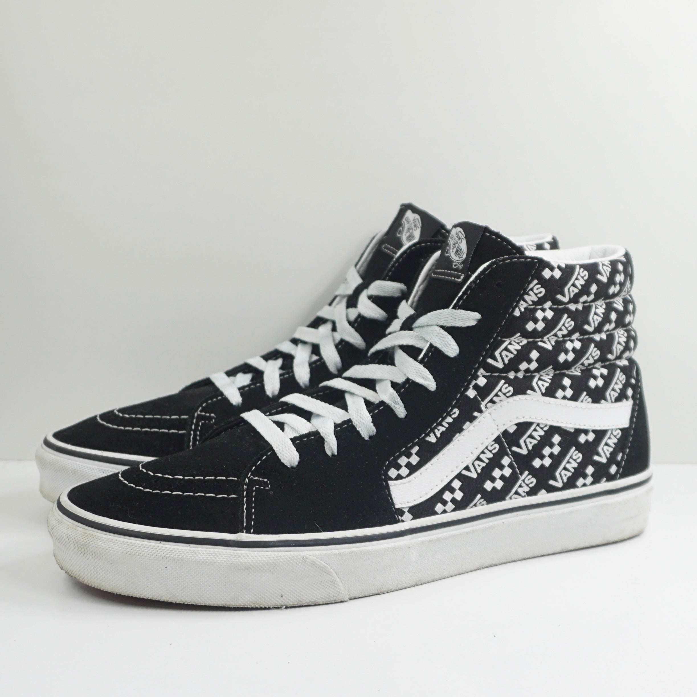 Vans Sk8 Hi Logo Repeat Black White