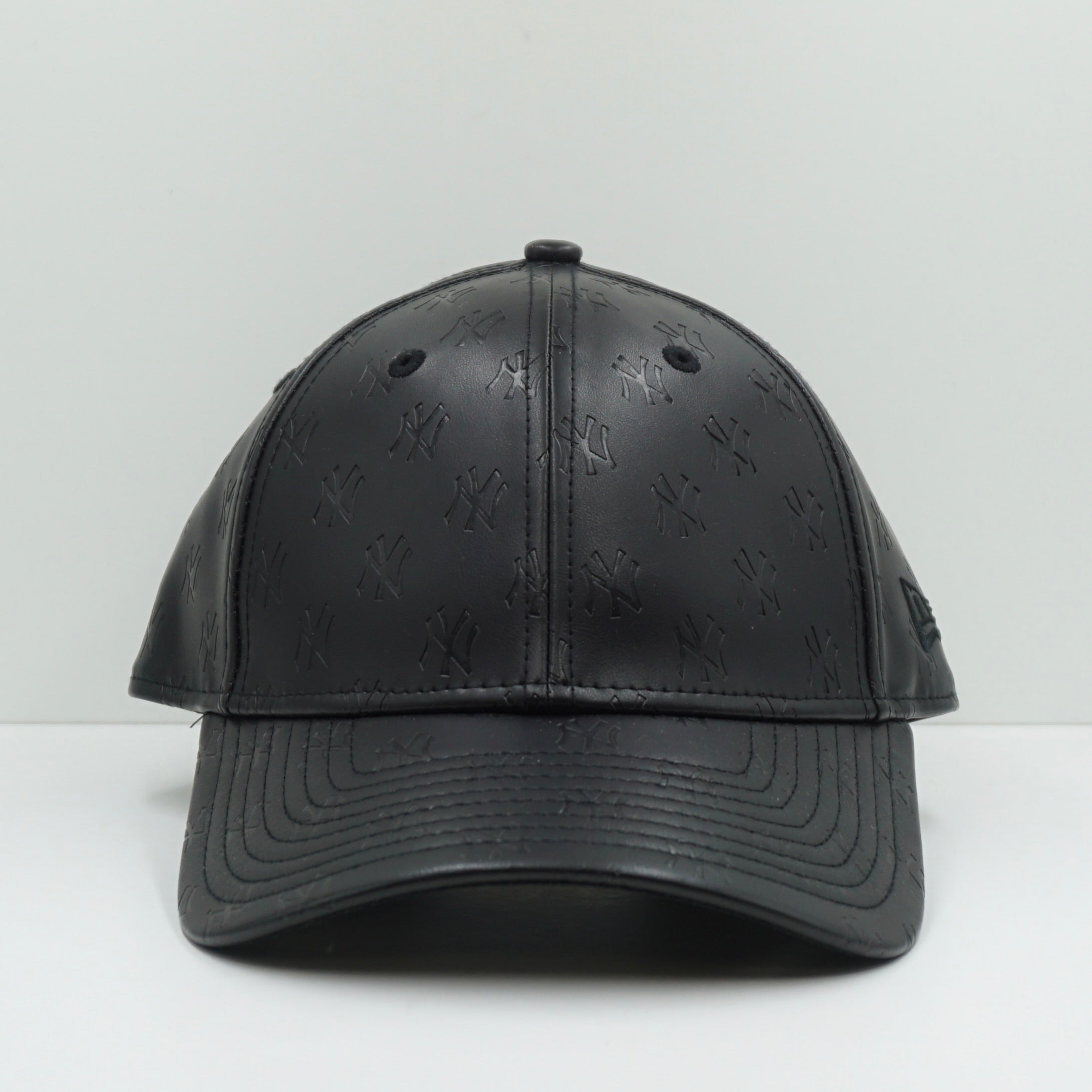 New Era Multi New York Yankees Logo Black Faux Leather Adjustable Cap