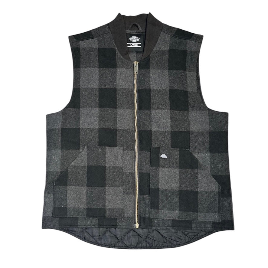 Dickies Flannel Black Grey Vest