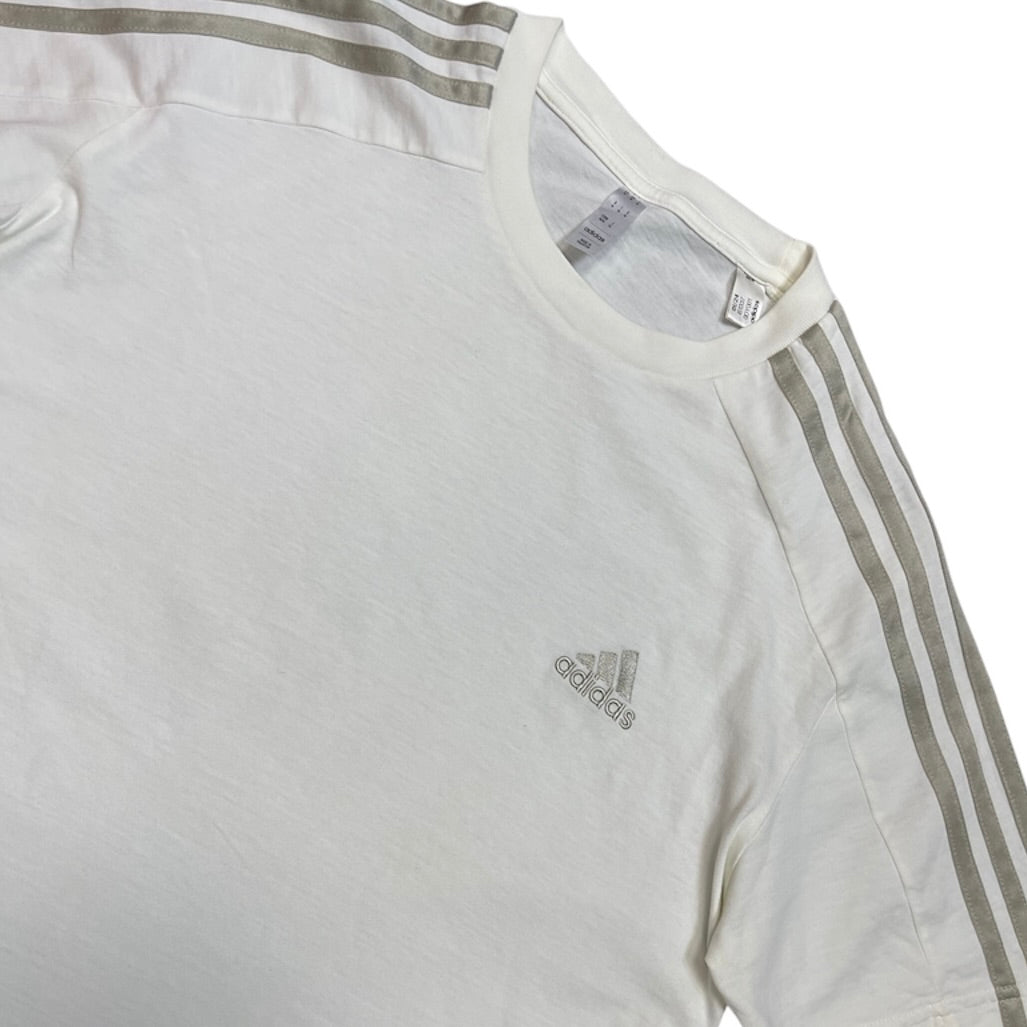 Adidas Essentials Single White 3-Stripes Tshirt