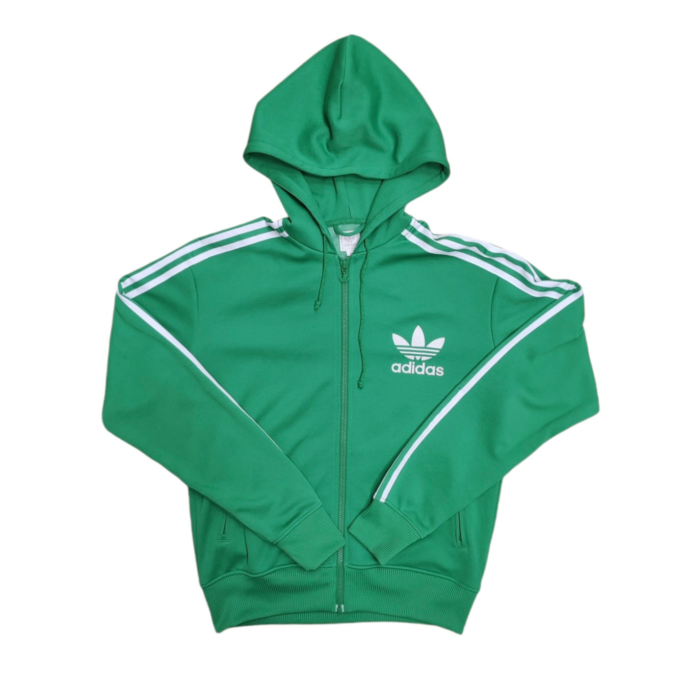 Adidas Green White Full Zip Hoodie