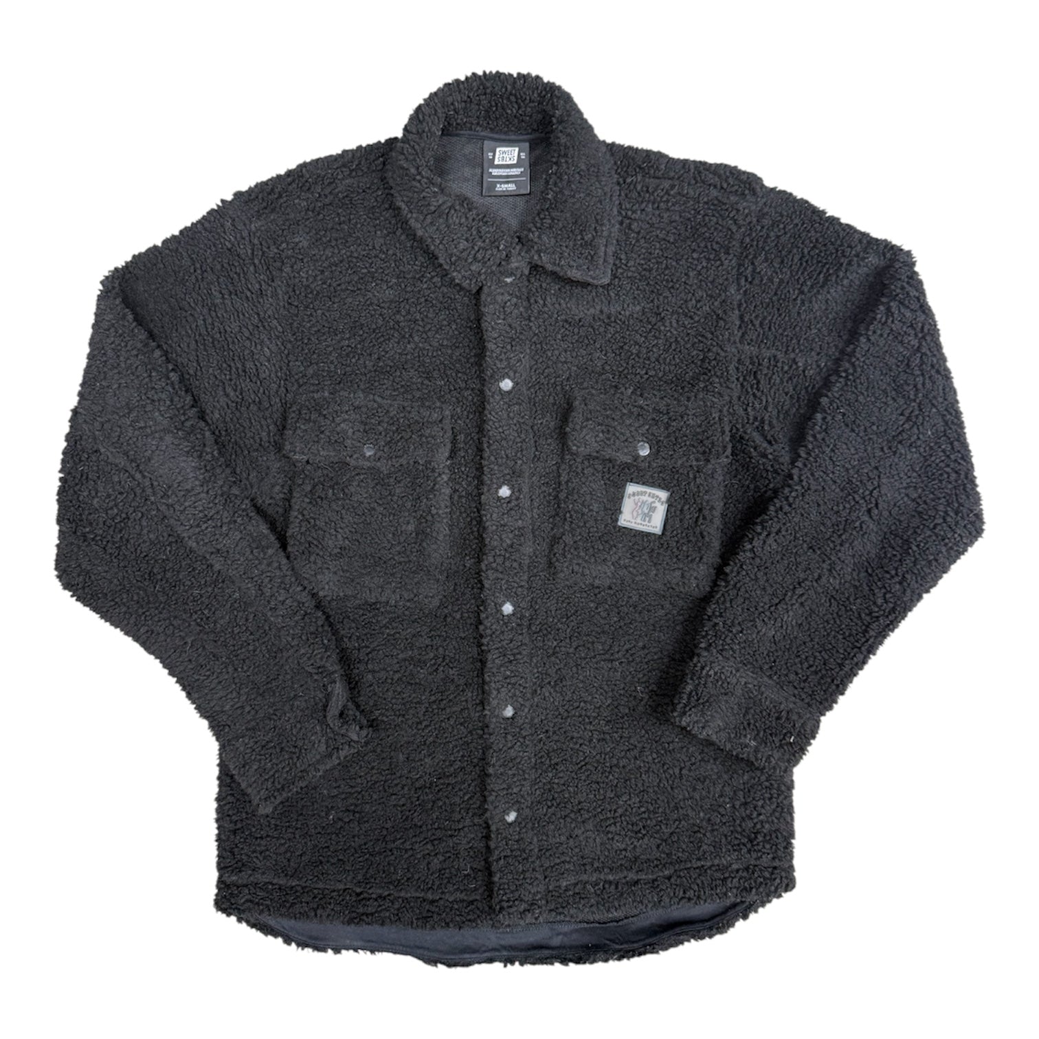 Sweet Sktbs Black Sherpa Overshirt Jacket
