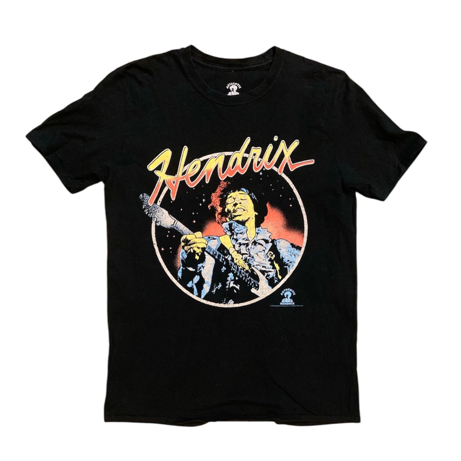 Jimi Hendrix Script Circle Tshirt