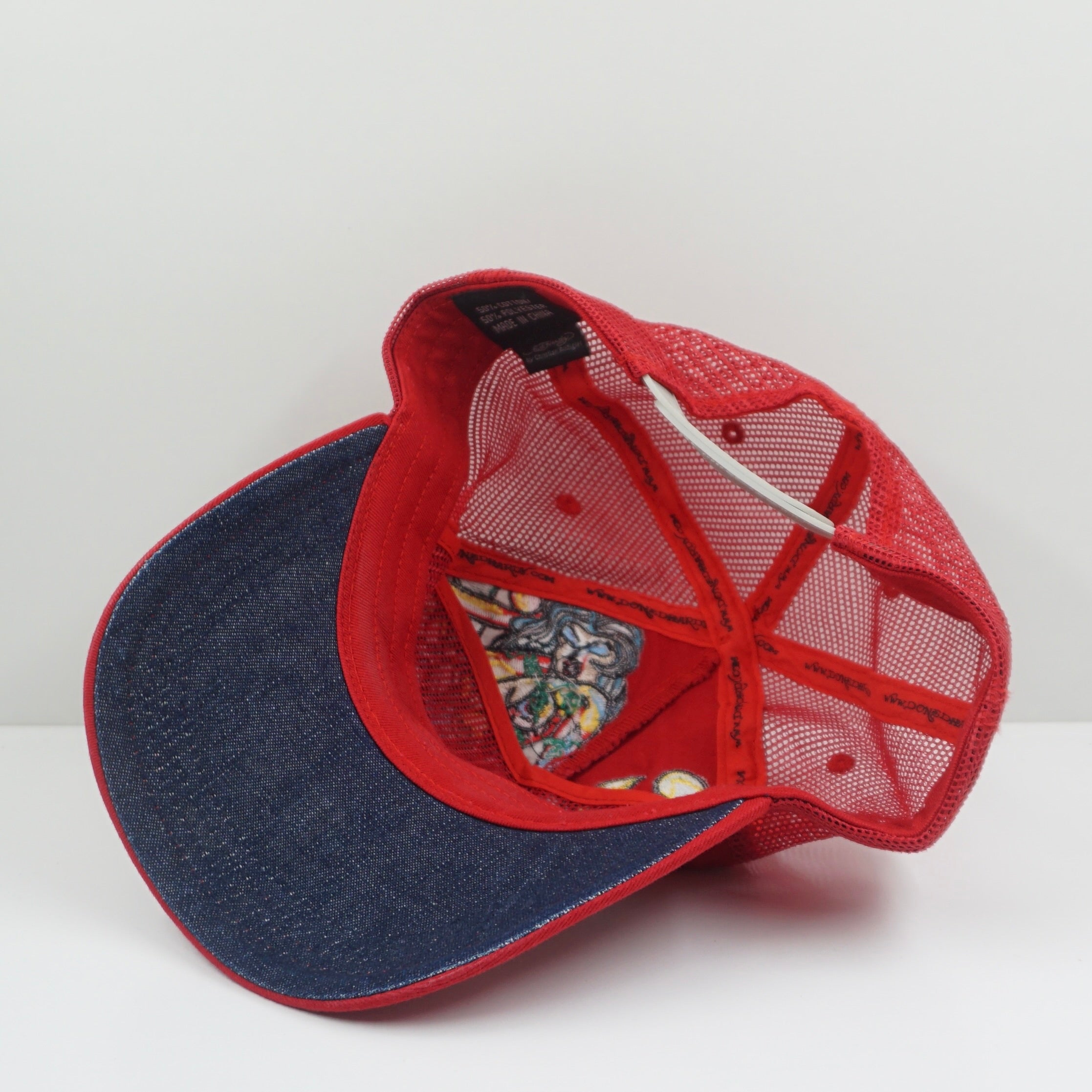 Vintage Ed Hardy Red Trucker Snapback Cap