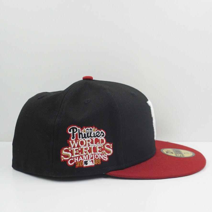 New Era Philadelphia Phillies Black Red Fitted Cap