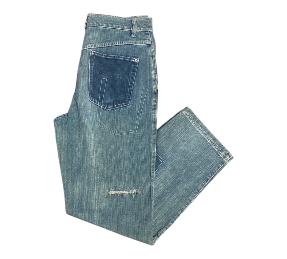 Vintage FUBU Apparel Patchwork Blue Jeans