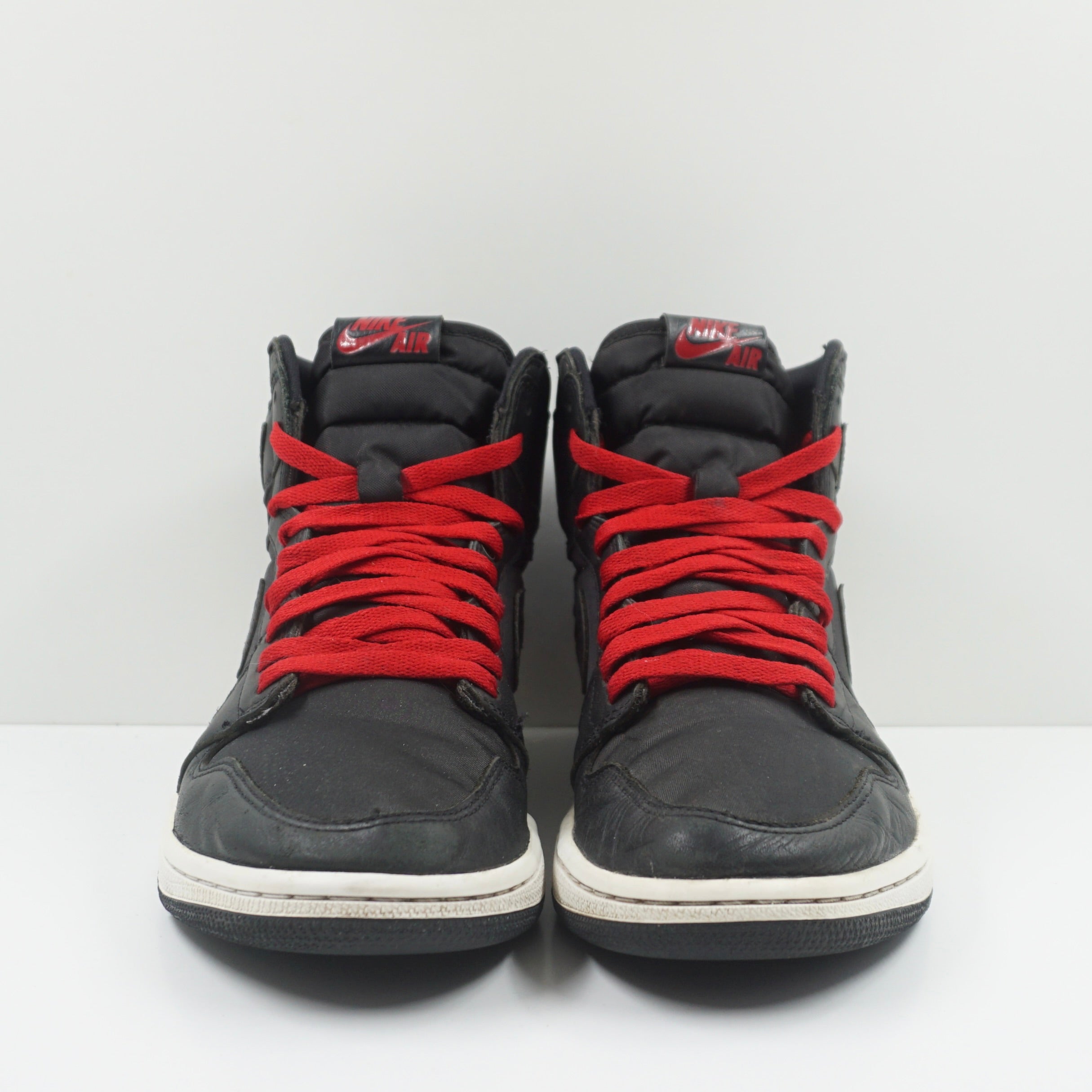 Jordan 1 Retro High Black Satin Gym Red