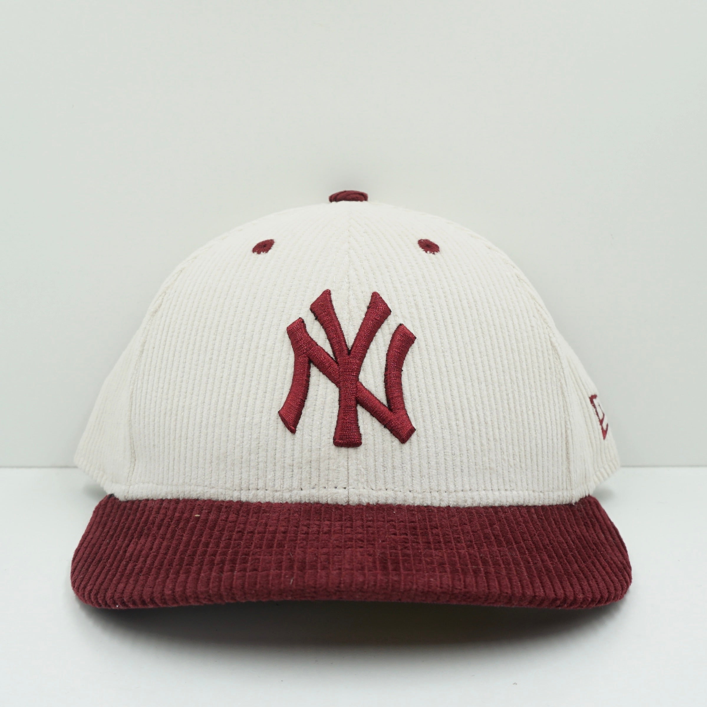 New Era New York Yankees Corduroy Beige Red Low Profile Fitted Cap