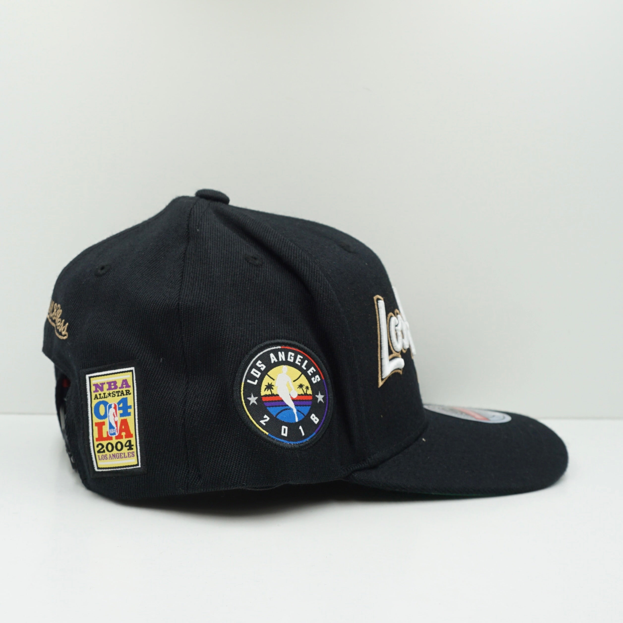 Mitchell & Ness Los Angeles Lakers Multi Logo Black Adjustable Fit Snapback Cap