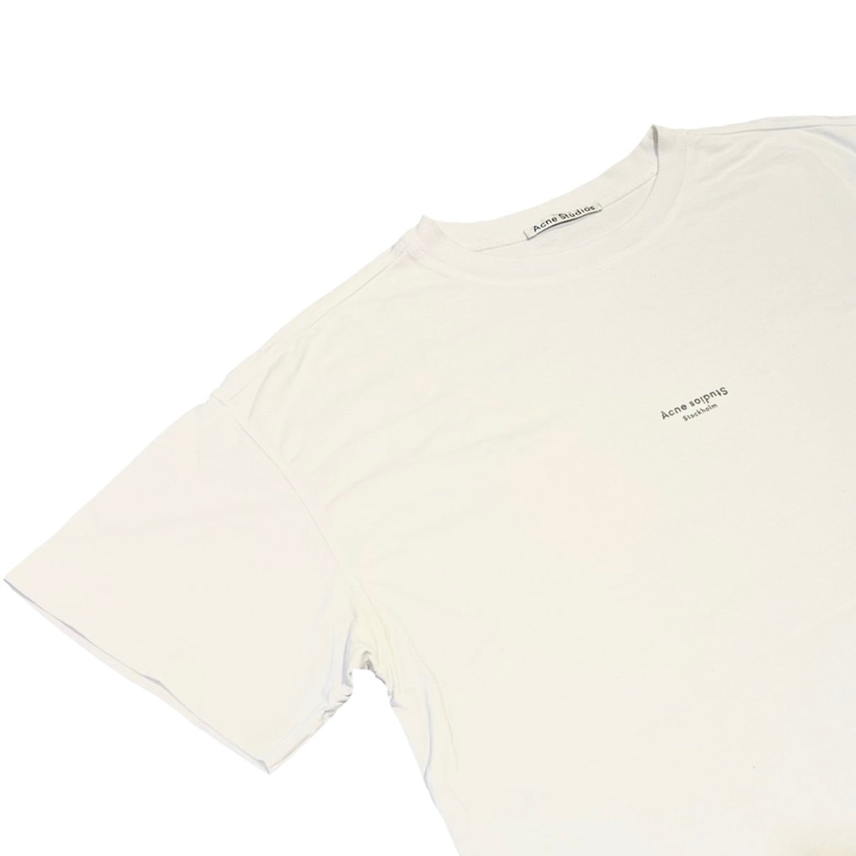 Acne Studios Upside Down Logo White Tshirt