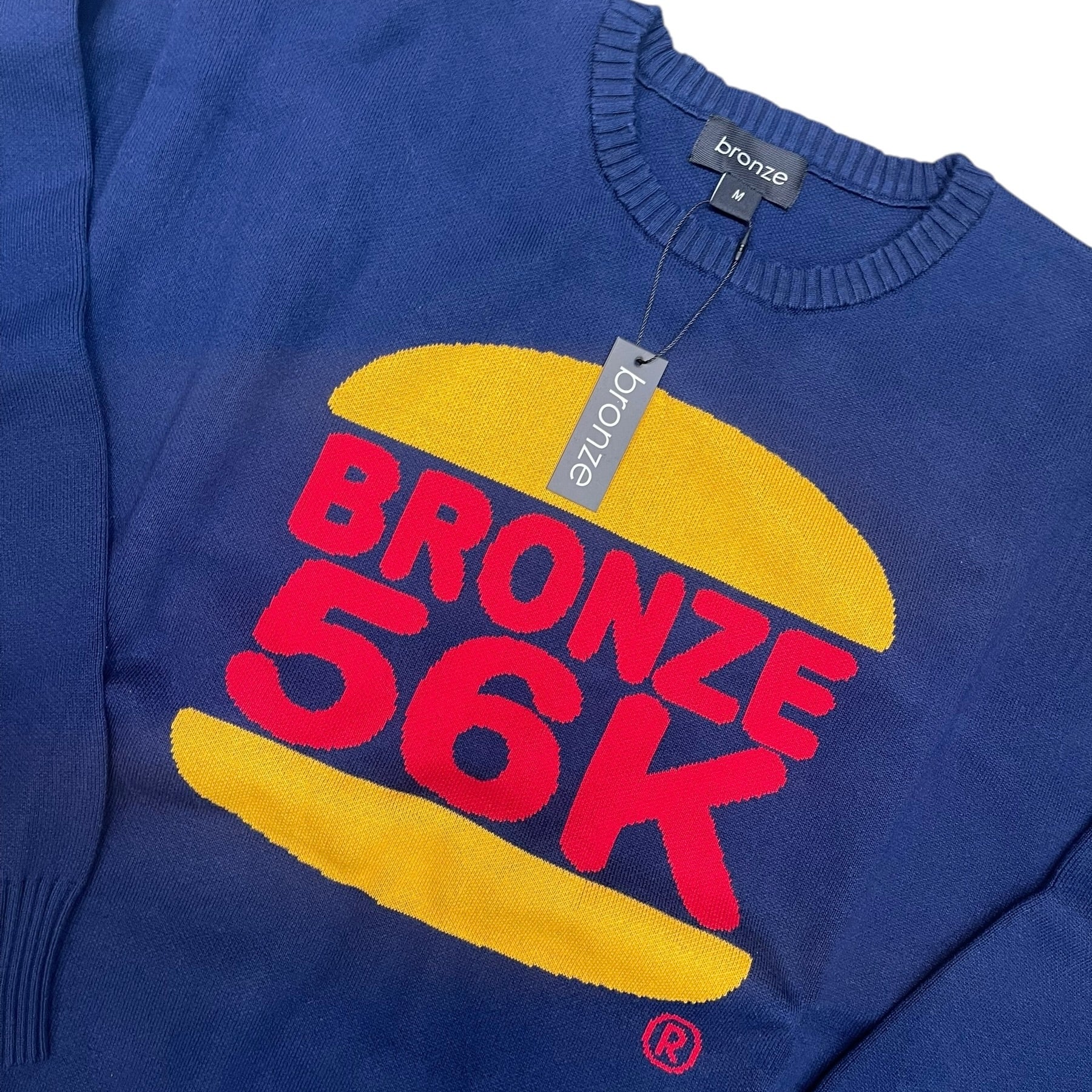 Bronze Burger Navy Knitted Sweatshirt
