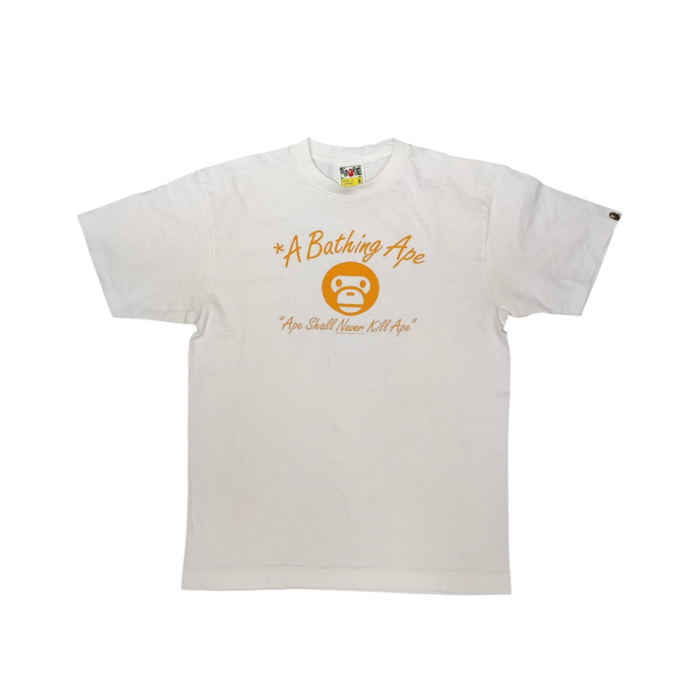 A Bathing Ape Ape Shall Never Kill Ape White Tshirt Made In Japan