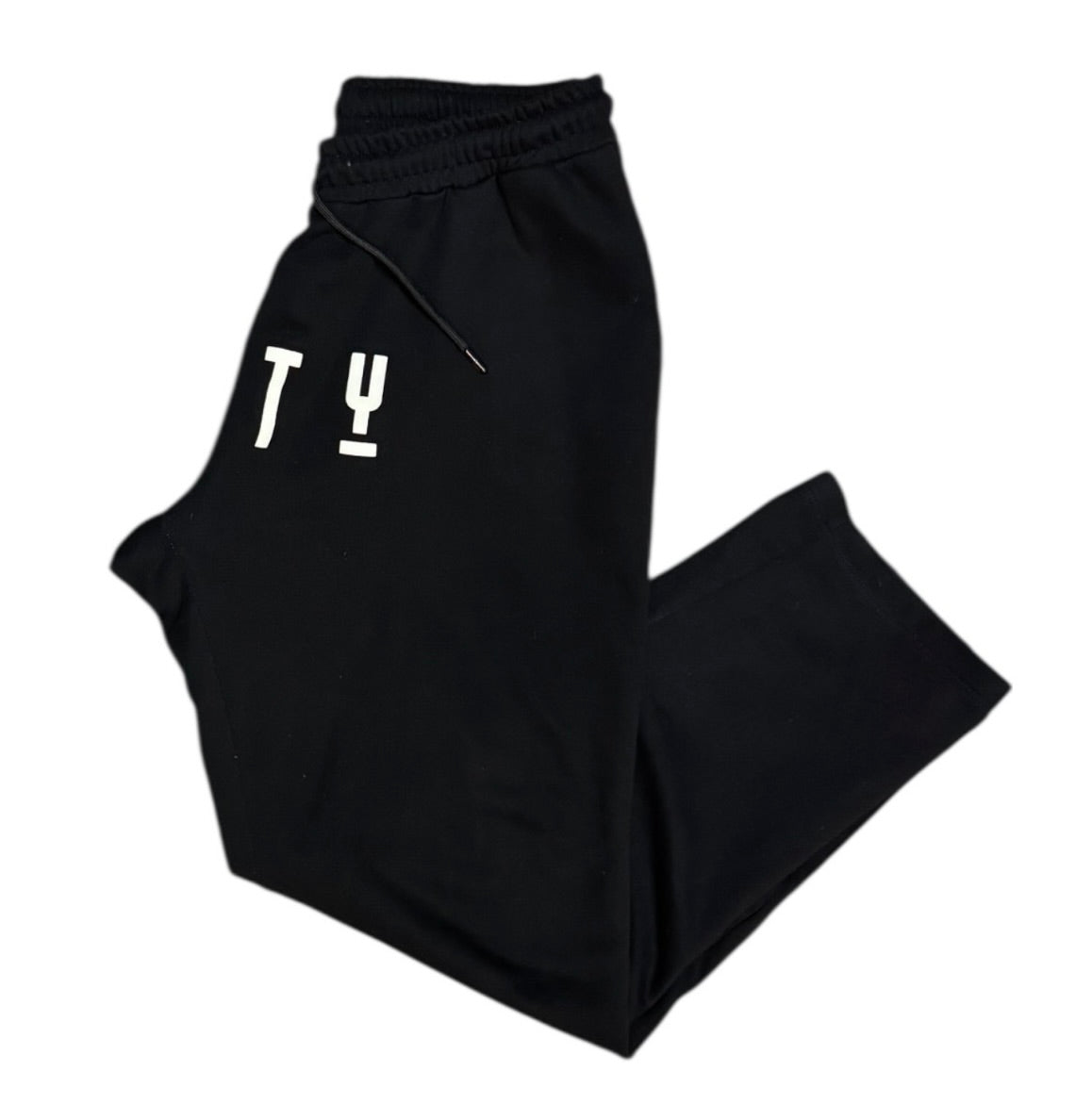 Moty White Logo Black Jogger Pants