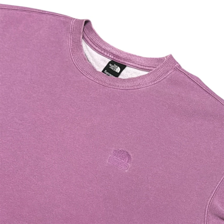 Supreme The North Face Pigment Printed Pink Crewneck Sweatshirt