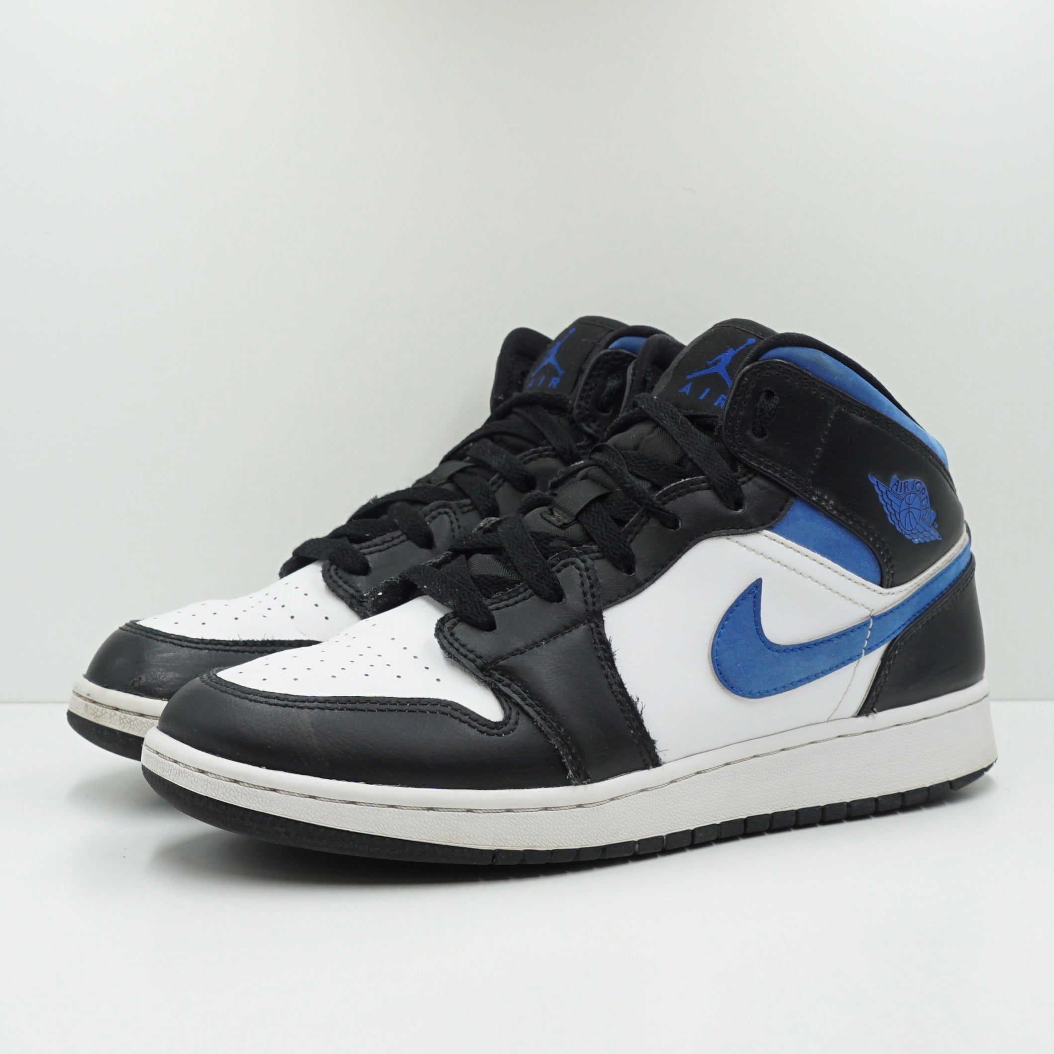 Jordan 1 Mid White Black Racer Blue (GS)